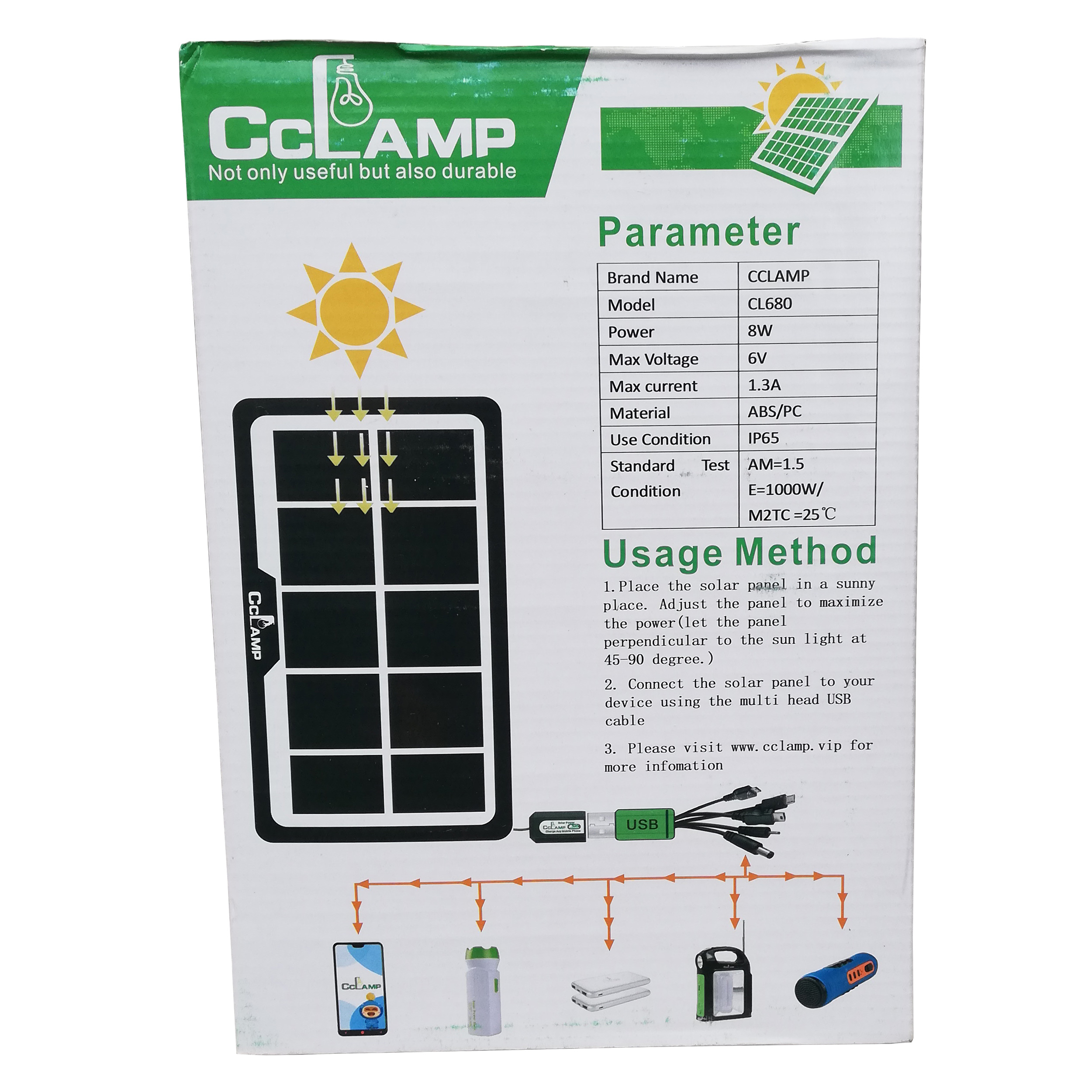 پنل خورشیدی سی سی لمپ مدل CL-680 ظرفیت 8 وات - Image 8